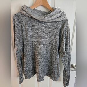 Elegant Gray Cowl Neck Women's Sweater